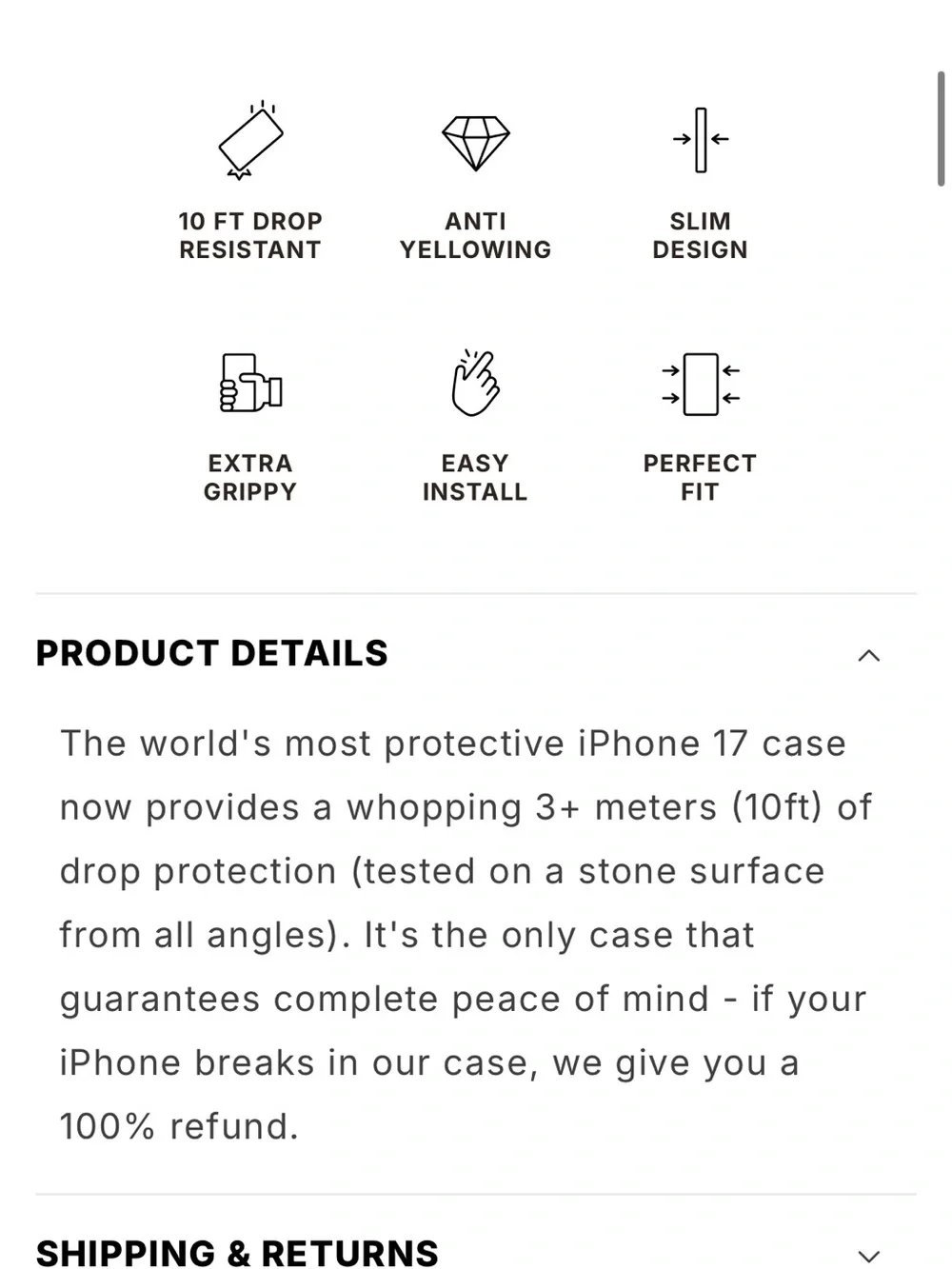 DropGuys Apple iPhone 17 Pro Max Ultra Slim Clear Case + Glass Screen Protector